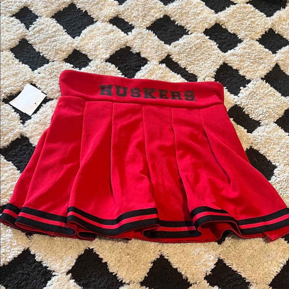Colosseum Red Toddler HUSKERS cheerleading skirt with shorts